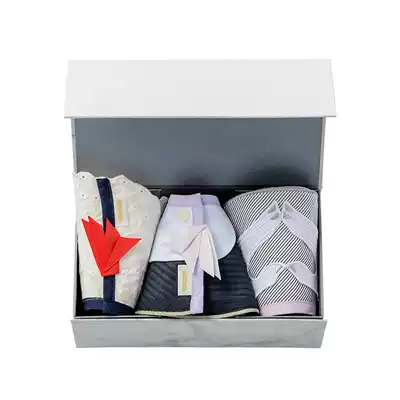 MARLMARL newborn bib three-piece baby birth gift box collet series female treasure gift box set