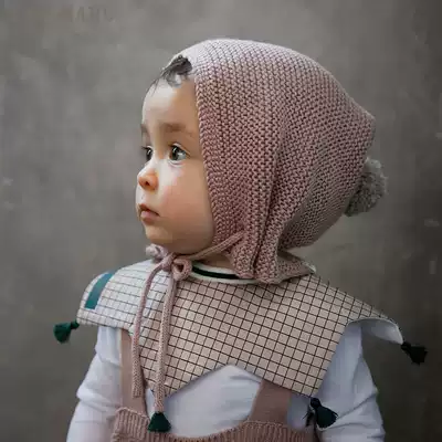 MARLMARL female baby round bib baby 360 degree saliva towel baby bib eating grid02