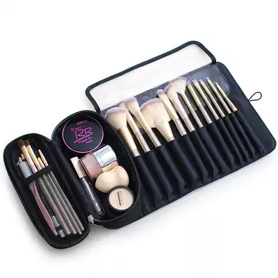 Large capacity portable cosmetic brush storage bag roll bag cloth ins folding cosmetic brush bag professional high-end empty pen bag