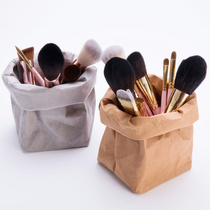 Nordic Ins Wind Makeup Brush Bucket Intake Barrel Minimalist Portable Cosmetics Brush Cashier Bag Washable Kraft Paper
