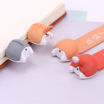 PVC Cute Kawaii Dog Cat Hamster Fox Ass Bookmark for Book Ma