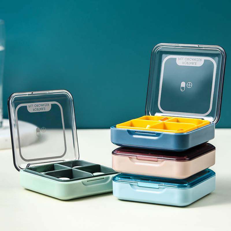Mini pill box portable 7 days a week travel package compa