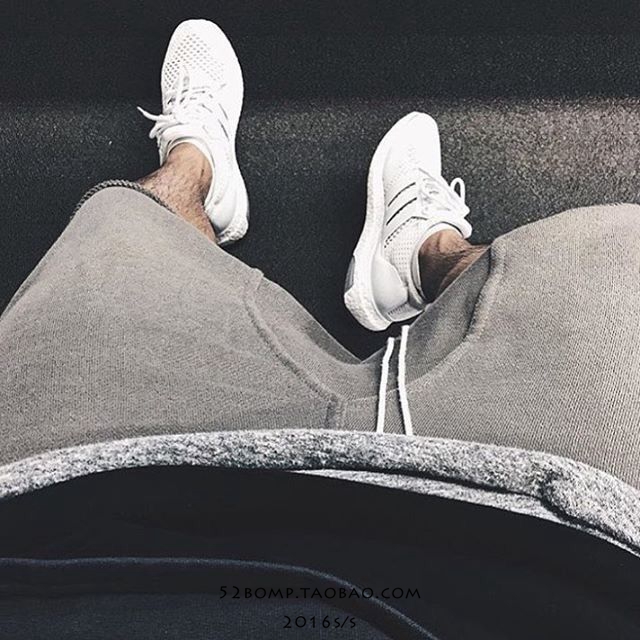 Châu Âu và thương hiệu thủy triều cao đường phố Mỹ thả lỏng Justin Bieber cùng một đoạn quần short harem quần năm điểm quần ông nội Wu Yifan - Crop Jeans quần âu nam đẹp