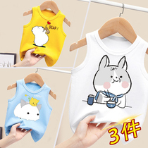 Boy sleeveless T-shirt children thin summer clothing baby harness clothes baby pure cotton blouse for summer outside wearing vest