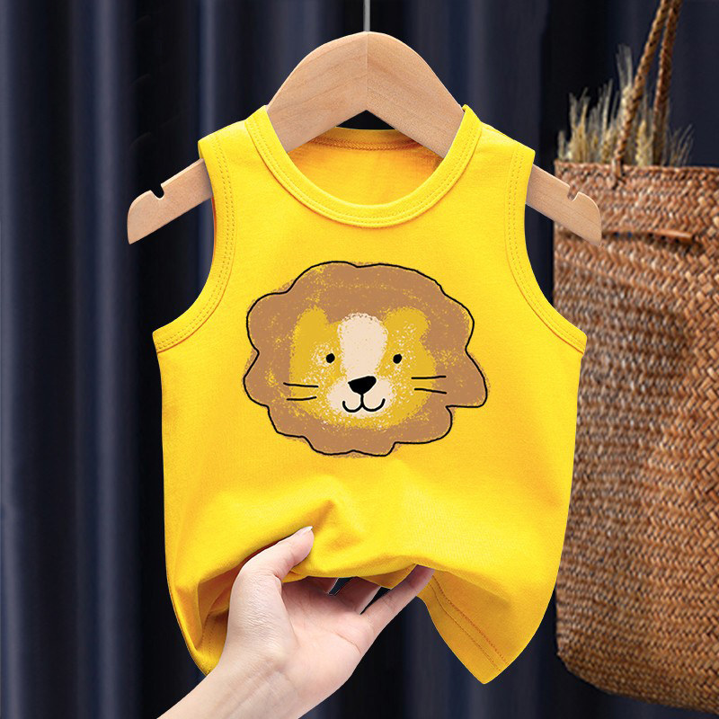 Boys vests, baby slings, cotton tops, children's 2-year-old summer clothing, thin sleeveless T-shirts, trendy children's clothing