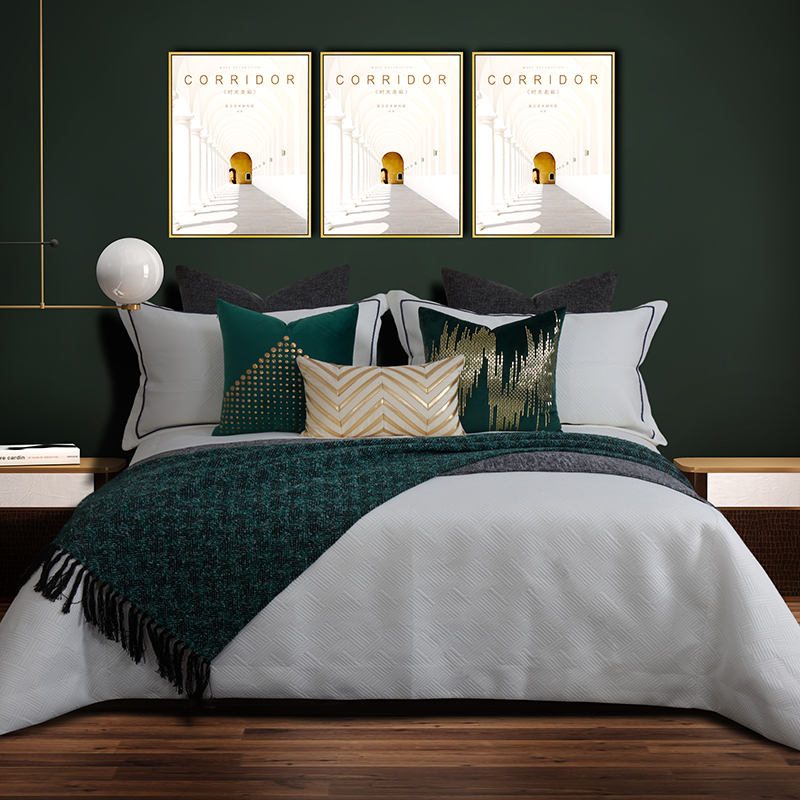 Soft-fit-like inter-plate multiple sets of beds New Chinese light lavish and upscale atmosphere Fashion Wind-like panels paired with design