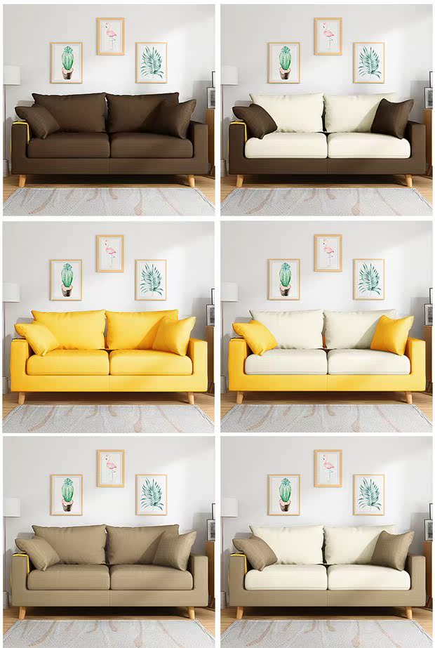 Sofa lưới màu đỏ cô gái lười biếng couch bean túi phòng ngủ nhỏ dễ thương cho thuê vải Bắc Âu rắn gỗ sang trọng - Ghế sô pha bộ ghế sofa phòng khách