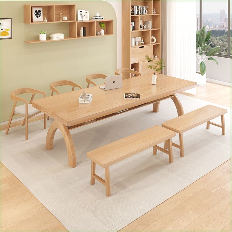 Desk for Adults, Nordic Style Double-Layer Solid Wood Desk, Study Table, Writing Desk, Living Room Long Table, Office Home Use, Student Use Desk for Adults, Nordic Style Double-Layer Solid Wood Desk, Study Table, Writing Desk, Living Room Long Table, Office Home Use, Student Use