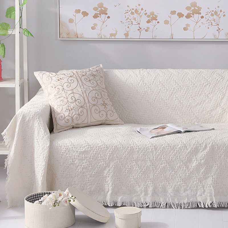 ins light and luxurious blanket sofa cover sand release white minimalist cushion net red sofa towels full cover cloth art north European wind