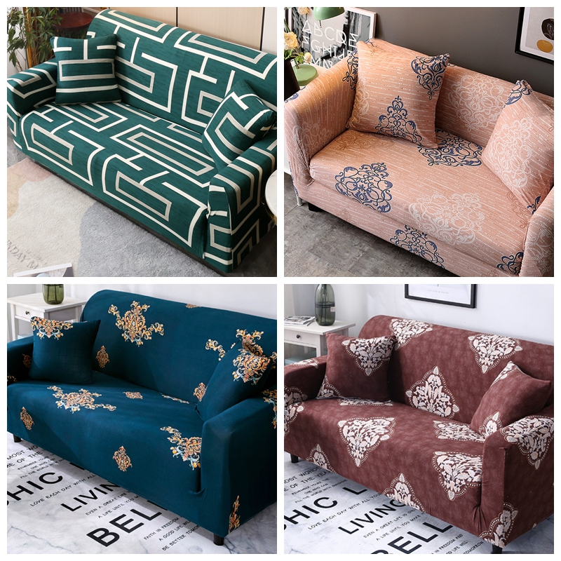 Elastic sofa cover with hood hat full bag universal cover cloth comb protection retro old fashioned 12 Three people group European-style set to do