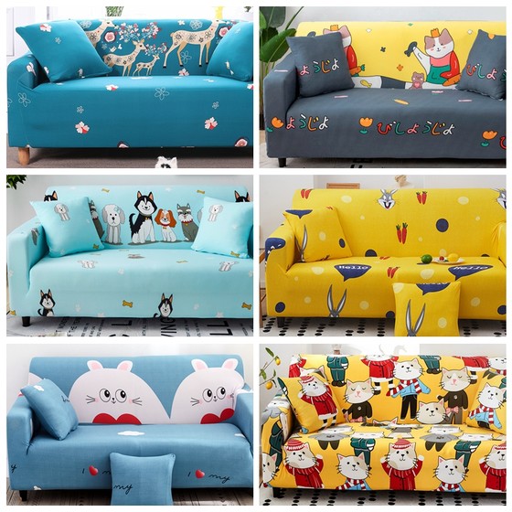 Elastic universal universal sofa cover all-inclusive one-two-three-row lazy pad towel sofa cover cloth cute cartoon