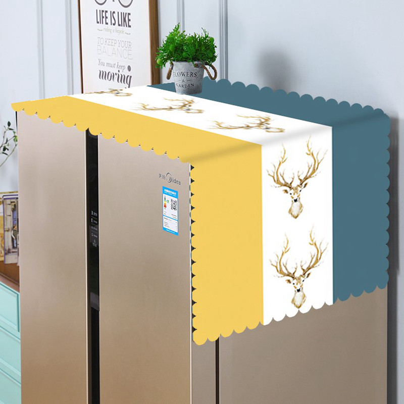 Nordic refrigerator cover cloth dust cover cover cover single double door drum washing machine light luxury high-end 2021 dust cloth cover towel