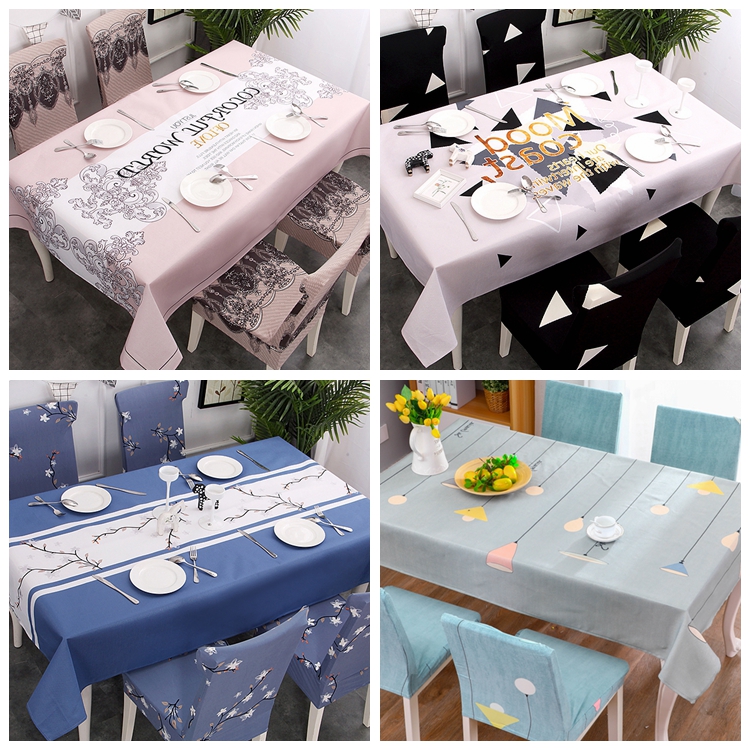 Bàn ăn bọc vải cotton không thấm nước vải bàn ghế bọc đệm đặt nhà Bắc Âu lưới đỏ in gió khăn trải bàn học