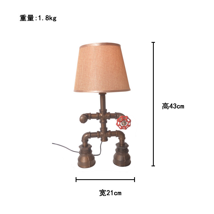 Iron Arts Water Pipes Handcrafted Robotics Table Lamps Creativity American Retro Loft Industrial Style Table Lights Coffee Hall Table Lights