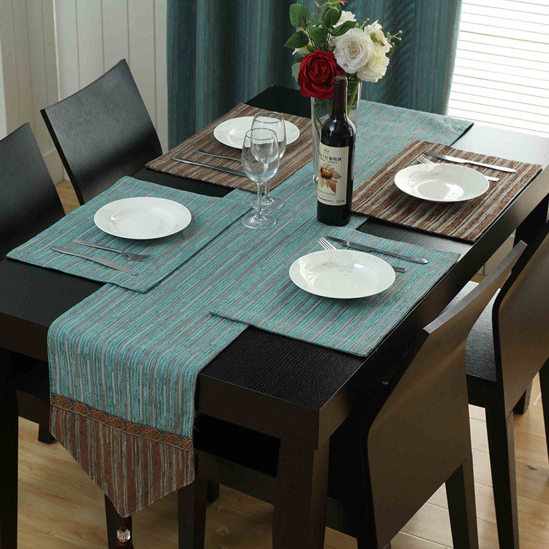 Eurostyle Dining Mat Cloth Art Rectangular table Mat Insulation Mat Western Dining Cloth Dinner Plate Cloth Cushion Cups Padded Cotton Linen
