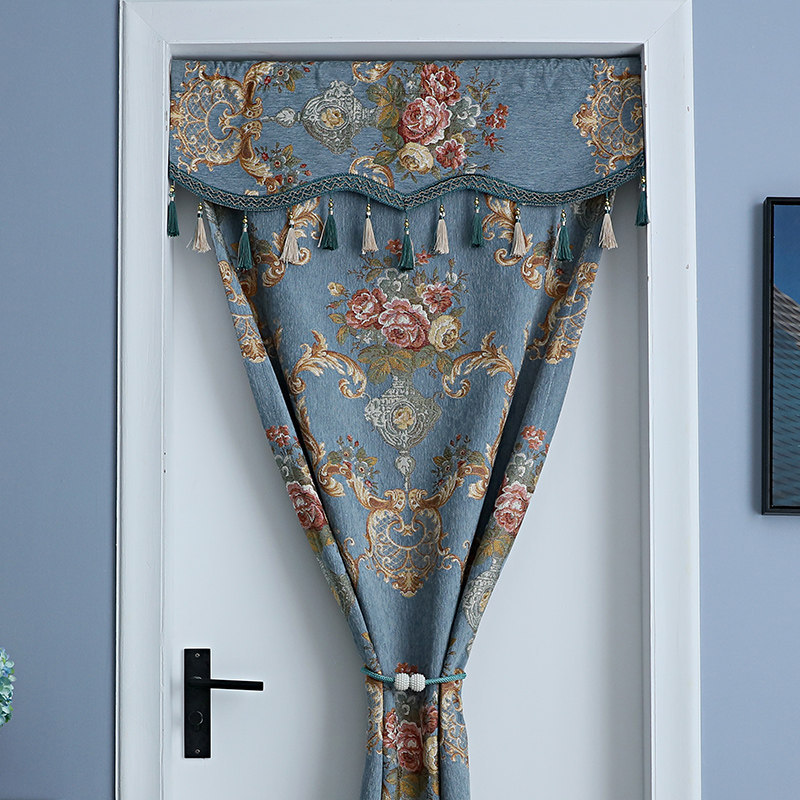 European-Style Dressing Room Door Curtain Fabric Half-Shade Curtain for Bathroom and Toilet, Home Use, No-Drill Partition Curtain, High-End