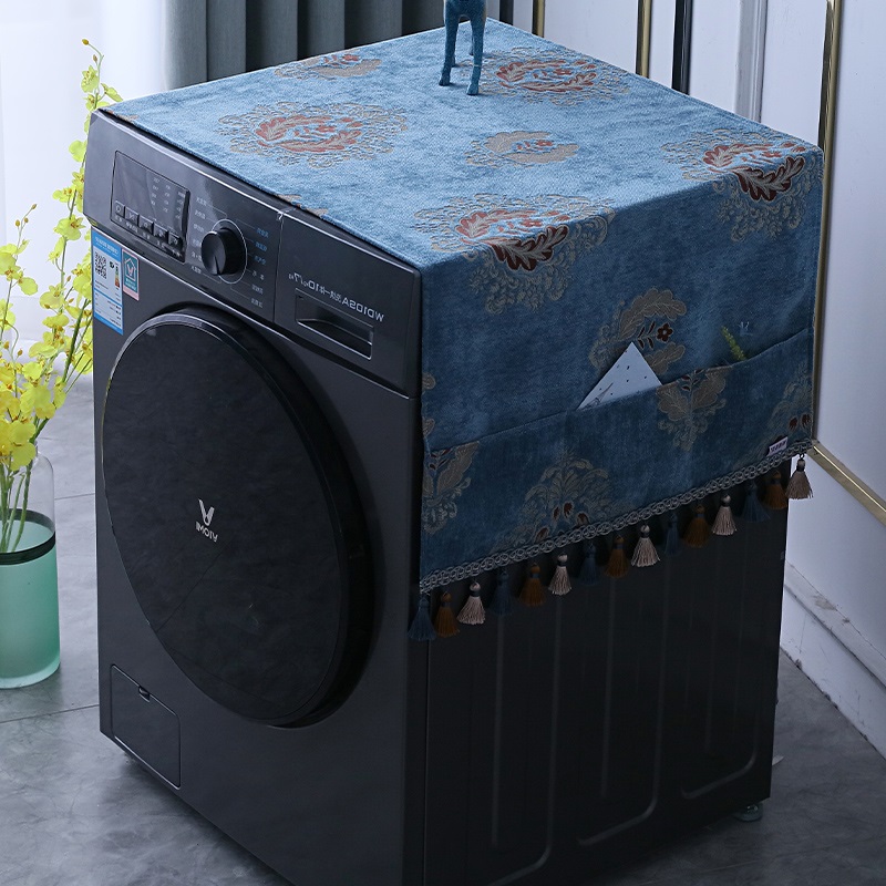 Eurostyle double door refrigerator cover towel balcony roller washing machine cover cloth sunscreen for open cloth art anti-dust cover-Taobao