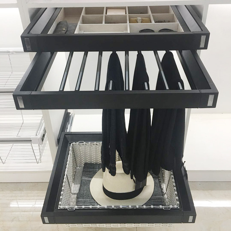 Fritt Home Damping Flex Pants Frame Home Wardrobe Multifunction Top-Mounted Trousers Rack Cabinet Newest Pants Rack Side Mount