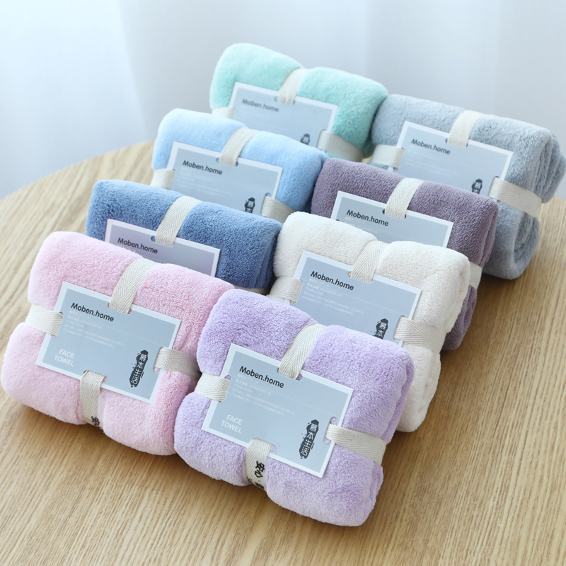 Coral fleece towel non-cotton face washing household soft water absorption does not lose hair Men and women couples children wipe hair quick-drying