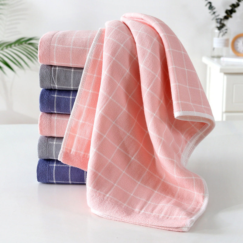Gauze towel face towel adult household cotton cotton gauze double-sided absorbent adult male and female children rectangular