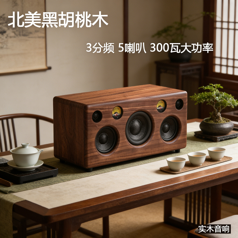 German Solid Wood Audiophile-Grade Hifi Bluetooth Speaker for Home Living Room, Mobile Phone, USB Drive, High-Quality Sound, Heavy Bass German Solid Wood Audiophile-Grade Hifi Bluetooth Speaker for Home Living Room, Mobile Phone, USB Drive, High-Quality Sound, Heavy Bass