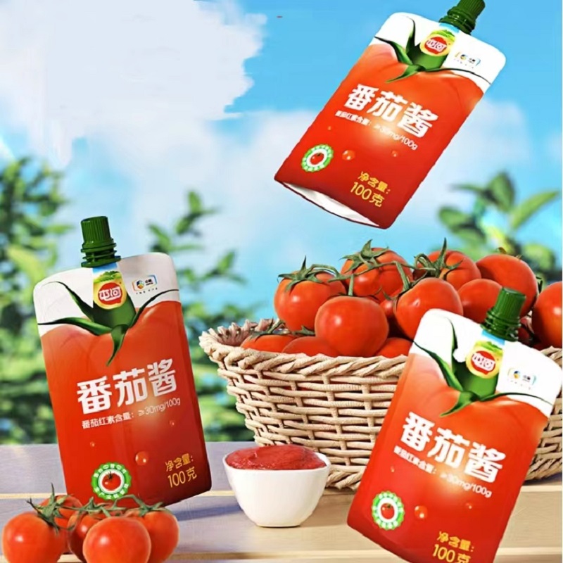 中粮屯河番茄酱无添加剂西红柿酱100g*9袋烘焙小袋装调味番茄膏