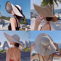 Sun Hat Lady Sunscreen Hood style grass Large eaves Grass Woven Straw Hat Women Beach Seaside Beach Seaside Sun Hat Degree