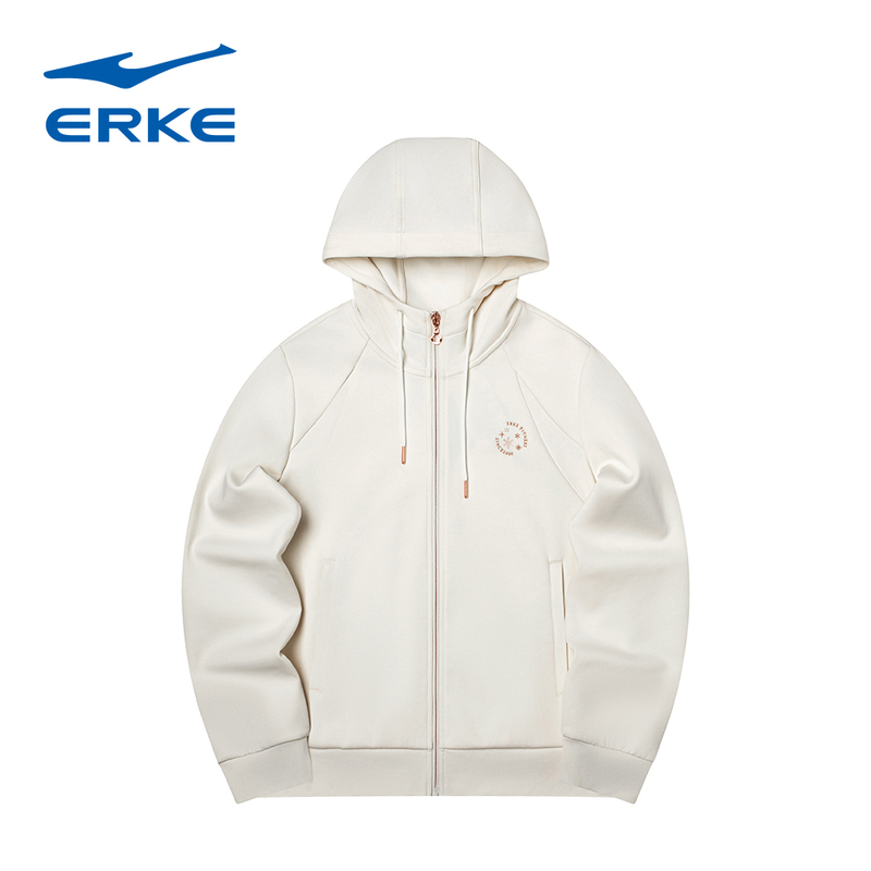 Hongxing Erke 2026 Spring New Women's Casual Hooded Knitted Cardigan Sweatshirt 12226102035