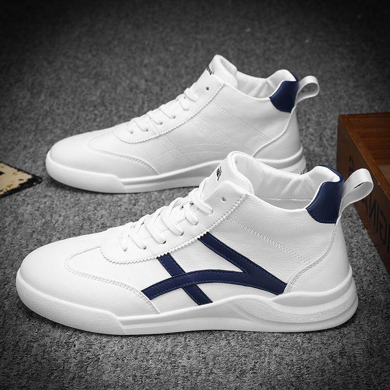 Hong Kong Tide Cards Small White Shoes Men's Shoes Winter 2022 New High Cylinder Korean Version Casual 100 Hitch Male Board Shoes Plus Suede Cotton Shoes