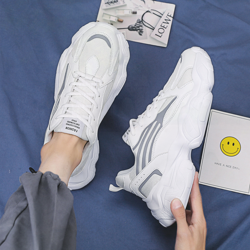 Hong Kong Chauding Little White Shoe Men's 2022 new Korean version 100 hitch currents heightening sports casual Old Daddy Shoe running shoes