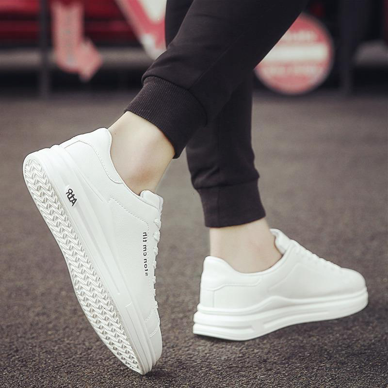 Hong Kong tide brand 2022 new winter small white shoes men's shoes Korean version of teenagers heightened all-match casual leather panel shoes