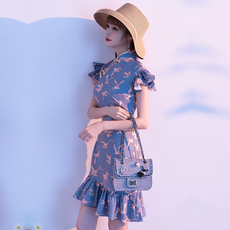 Sexy short elegant cheongsam, fashionable dress, 