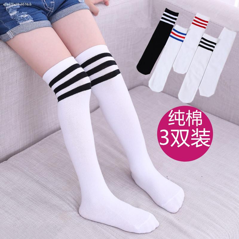Calf socks children tall tube summer thin jk half leg stockings football sports stripes students knee-length stockings