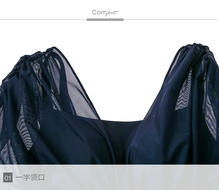 Comrys Comfit size lớn nữ backless bảo thủ retro giảm béo kiểu váy bụng một mảnh CS0014 - Bộ đồ bơi One Piece