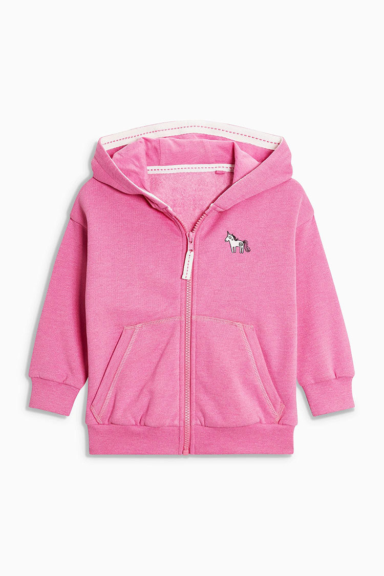 Spot next children's clothing 17 autumn new girls' baby unicorn pink thin velvet hooded jacket