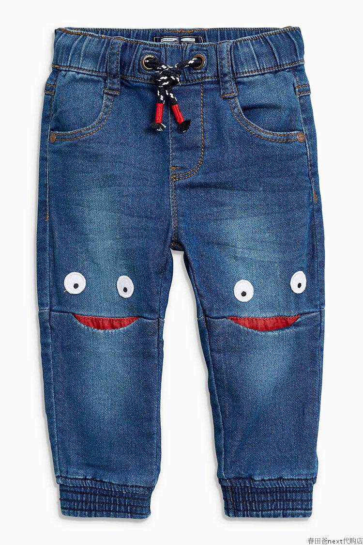 Spot next children's clothing 17 summer boys and girls all-match blue cute coil jeans