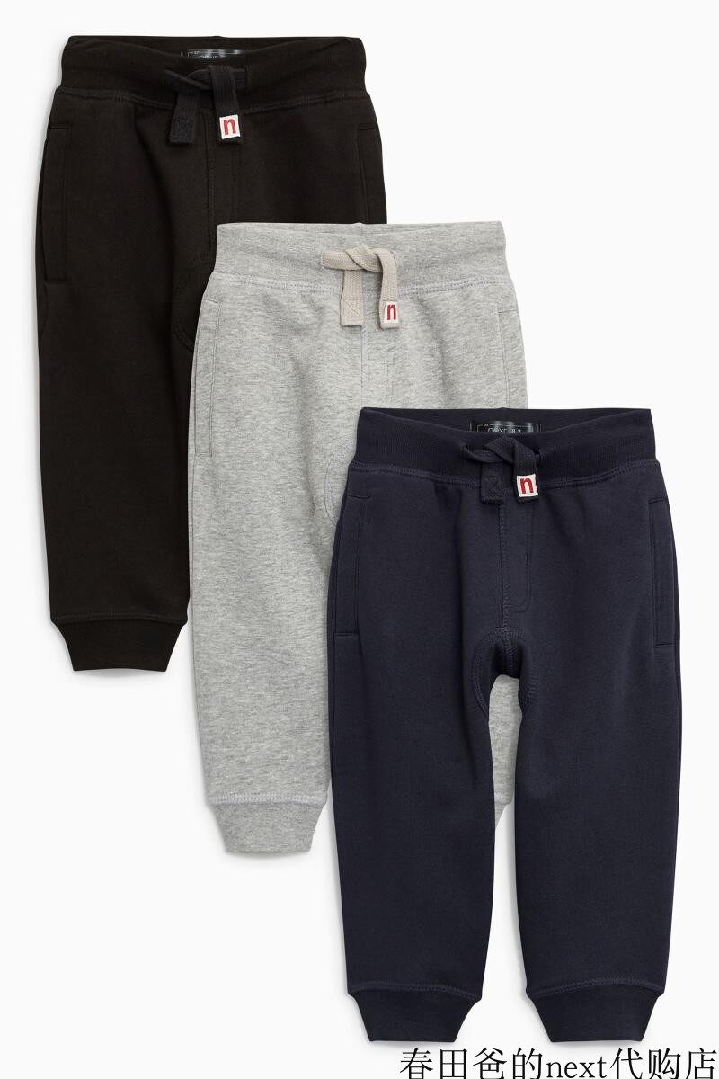 next children's clothing 17 new baby boy navy blue thin fleece sweatpants 3 pieces