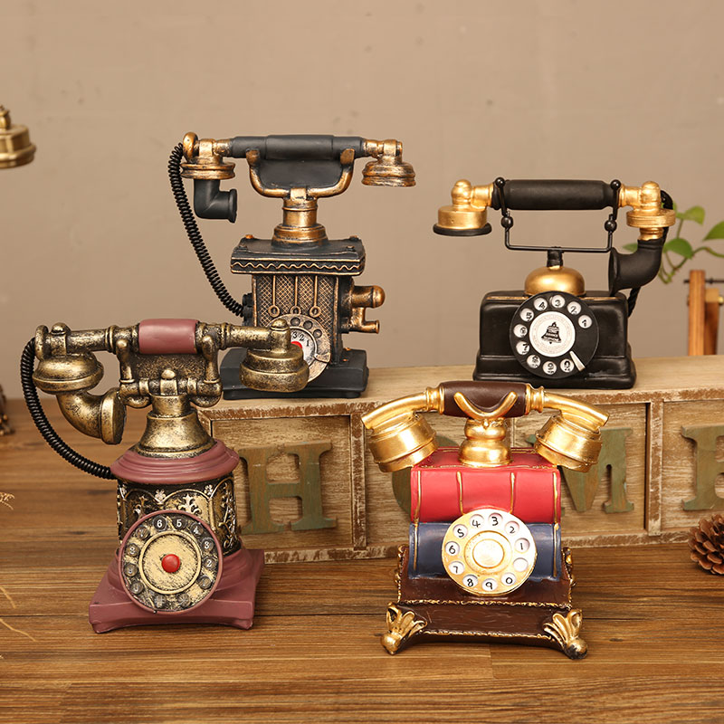 Retro-old telephone models accessories for home desktop decorations for books and photo props