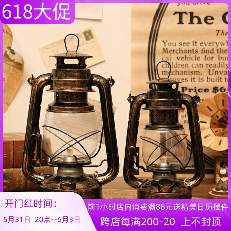 Outdoor Old Fashioned Coal Oil Lamp Home Retro Nostalgia Coal Oil Lamp Decoration Hem Camping Ground Special Tent Light Hanging Lamp