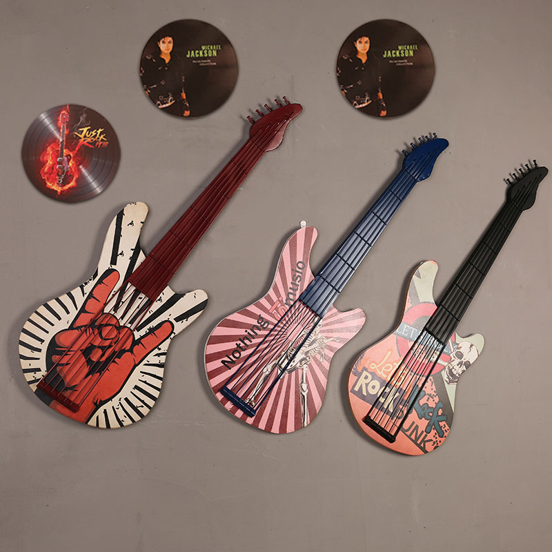 Light luxury industrial style guitar wall decoration Room bedroom wall pendant Bar dining room wall decoration pendant
