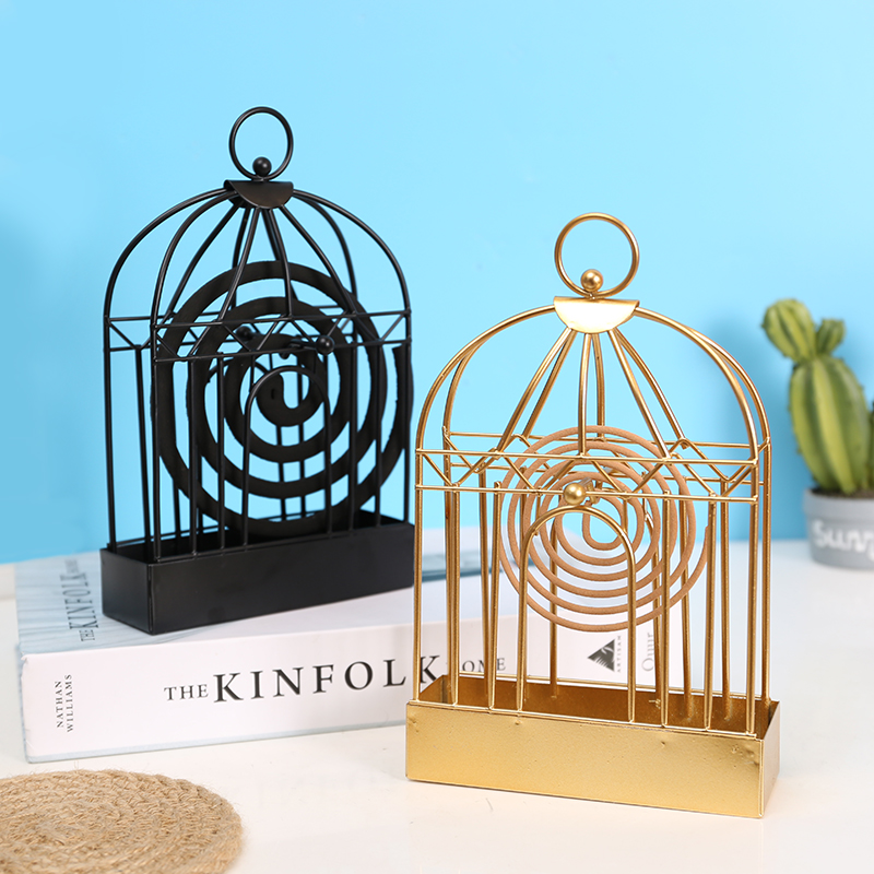 Birdcage mosquito coil rack outdoor camping portable mosquito incense burner sandalwood incense burner mosquito coil box incense rack bracket mosquito coil tray holder