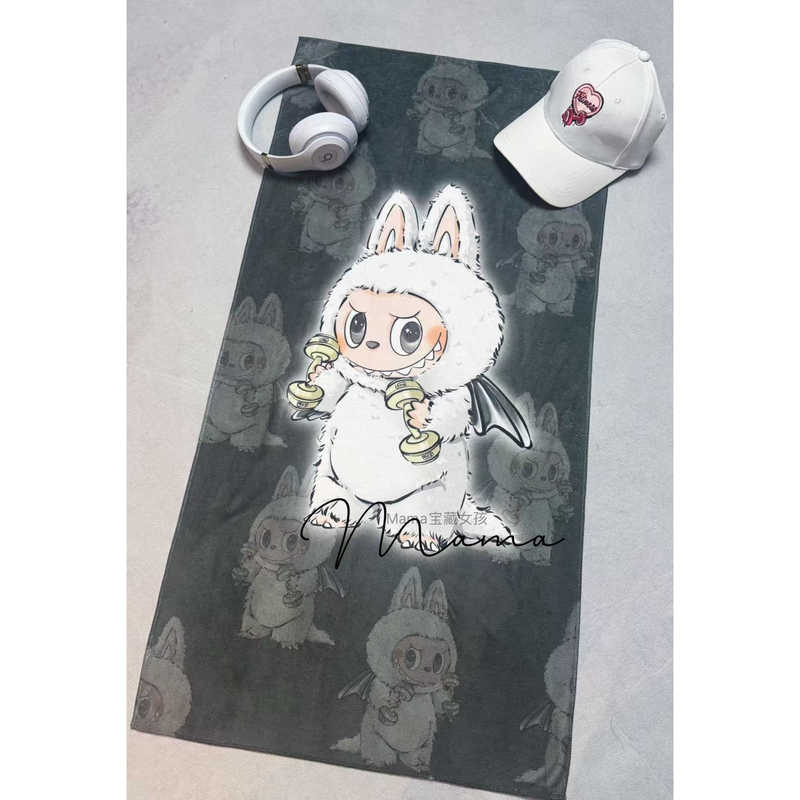 Recommended! Original Hand-Painted Labubu Series Soft Sweat-Absorbent Fitness Yoga Sports Towel by Treasure Girl Recommended! Original Hand-Painted Labubu Series Soft Sweat-Absorbent Fitness Yoga Sports Towel by Treasure Girl