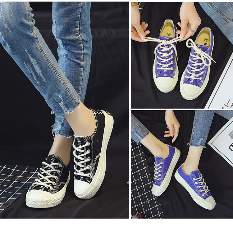 Ins super fire Harajuku ulzzang2018 giày vải sinh viên nữ phiên bản Hàn Quốc của giày thông thường phong cách Hồng Kông thoáng khí giầy thể thao
