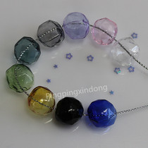Color double hole cut glass ball cover diy accessories exquisite creative gift personality earring necklace hanging ornaments