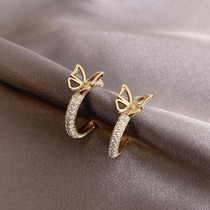 Hong Kong (designer) RVY 2021 new 100 lap full drill ear rings small fragrant wind earrings butterfly earrings