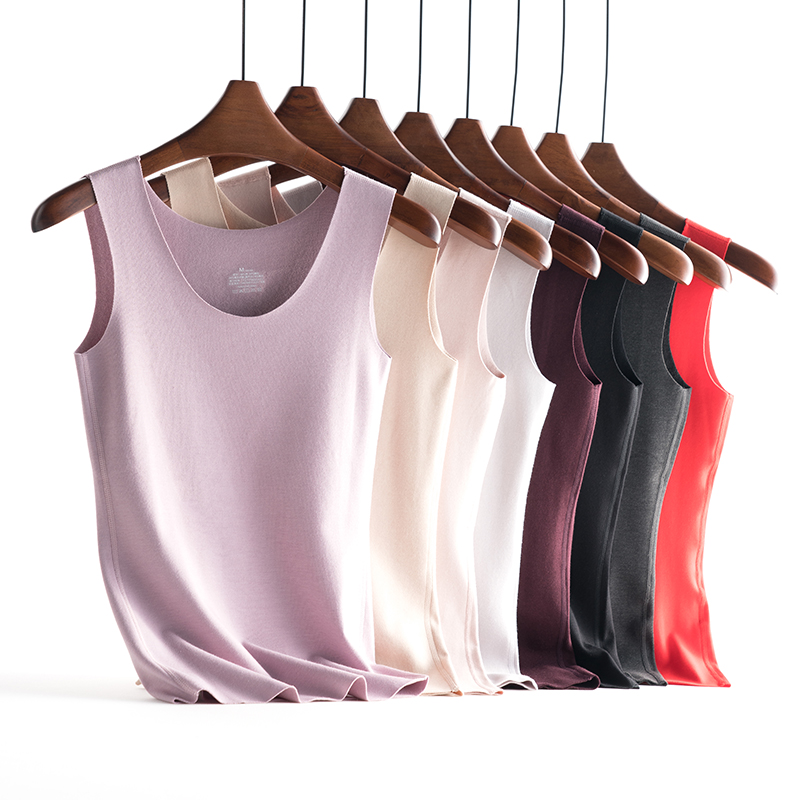 Winter warm vest women's underwear thickened with velvety broadband tight body no-mark velvet heating fiber cotton undershirt