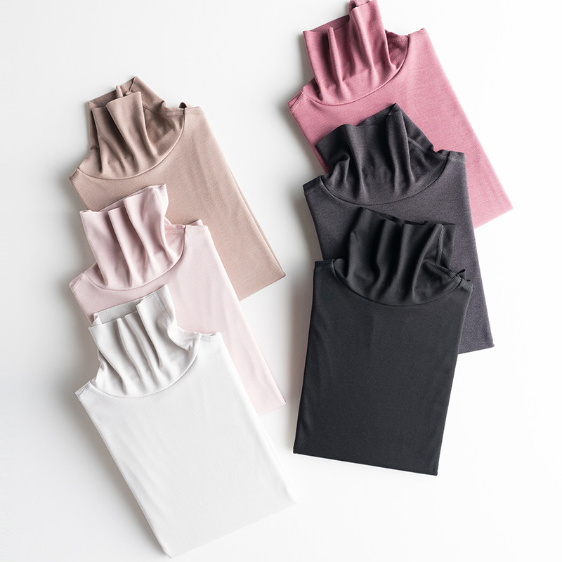 Duvet Without Mark Fever Coat Lady Long Sleeve Blouse Single Piece High Neckline Undershirt With Thin Spring And Autumn Clothes Outside Wear