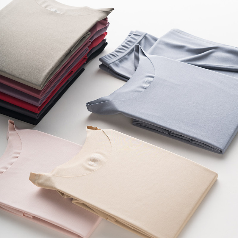 Modale Autumn Clothes Sanitary Pants Suit Lady Thin spring autumn season shirt Nets Pants Bottom Beauty body No-dent heating clothes