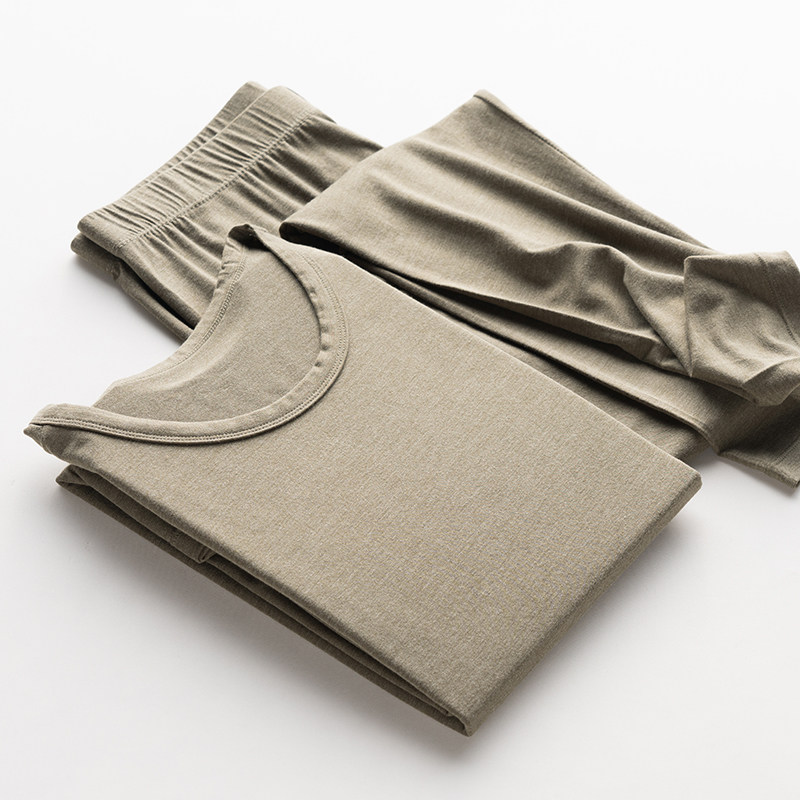 Men's autumn clothes sanitary pants set thin heating clothes youth constant temperature self-heating base spring and autumn shirts inner pants