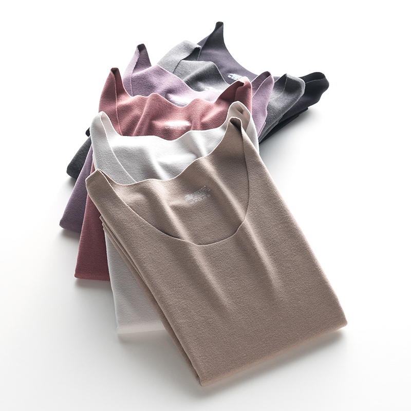 De velvet seamless heating clothes ladies padded plus velvet low collar lining self-heating single coat autumn winter